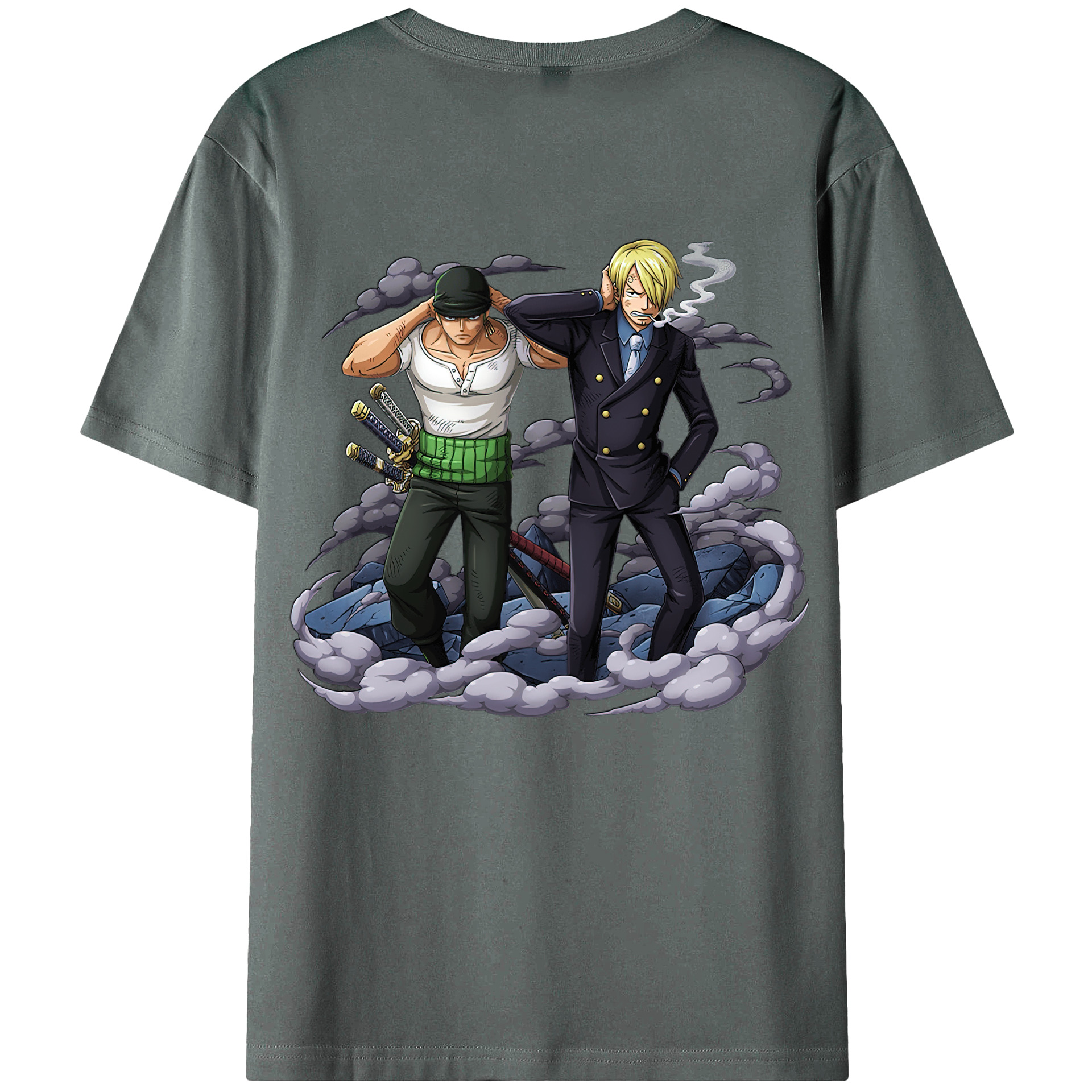 （画像用） ワンピース サンジ ONE PIECE Sanji 綿100％ メンズ半袖Tシャツ（バックプリント） 通気性